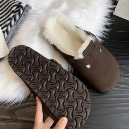 Plush-Lined Faux Leather Winter Shoes