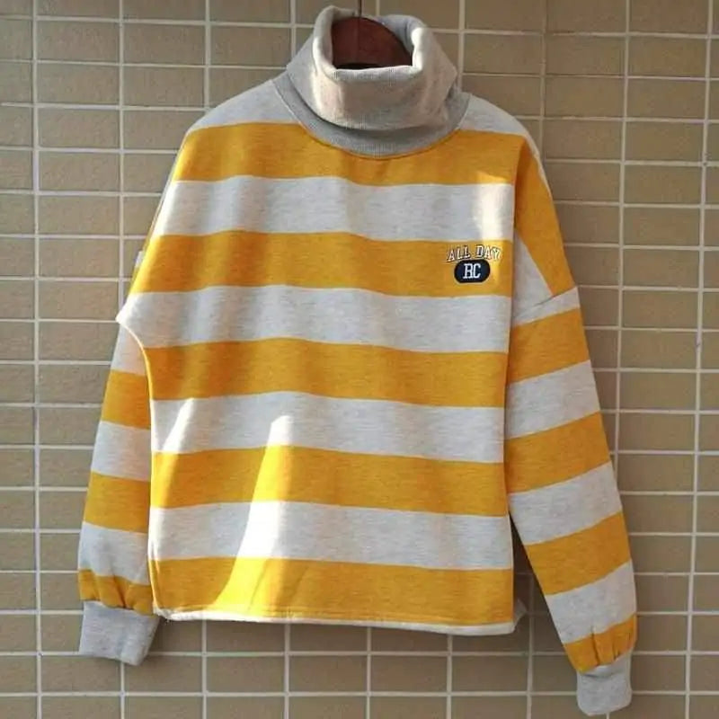 Yellow Striped Turtleneck