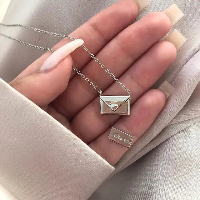 Envelope Love Letter Silver Necklace