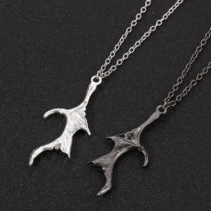 Dragon Wing Heart Couples Necklace