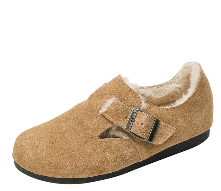 Plush-Lined Faux Leather Winter Shoes