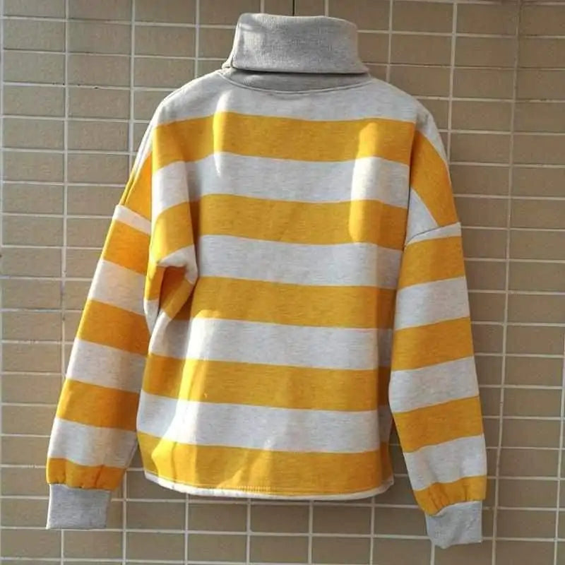 Yellow Striped Turtleneck