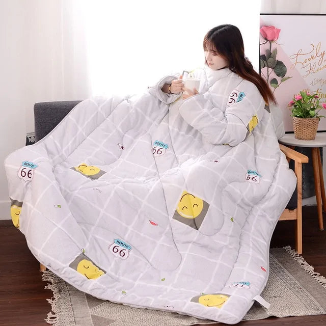 Winter Lazy Quilt With Sleeves