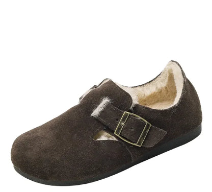 Plush-Lined Faux Leather Winter Shoes