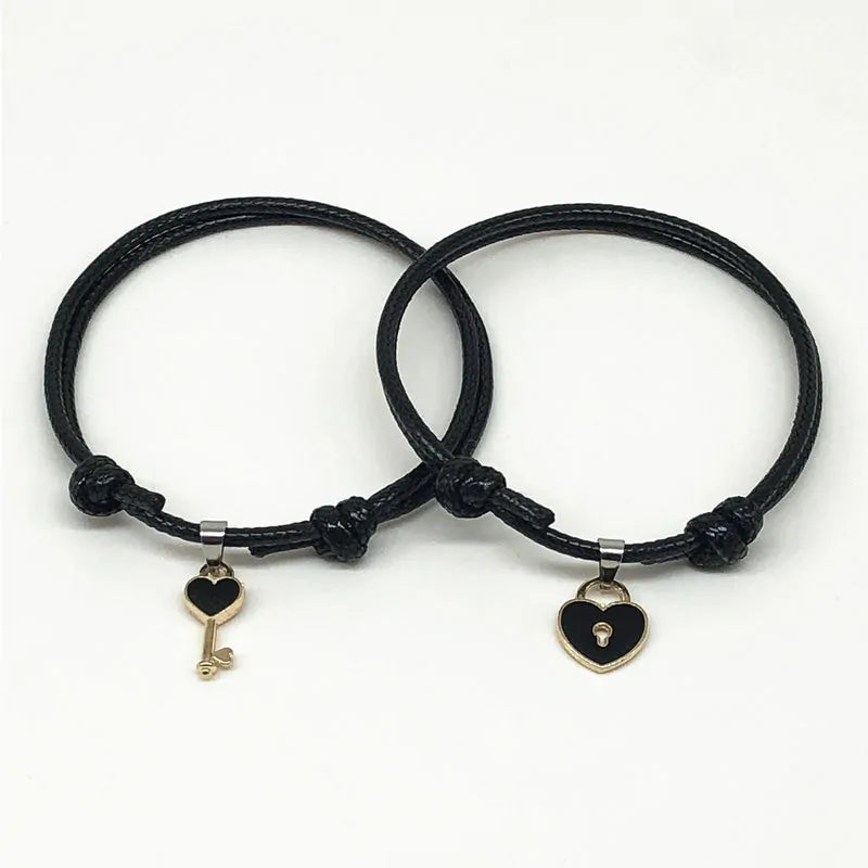 Heart Lock & Key Matching Bracelets