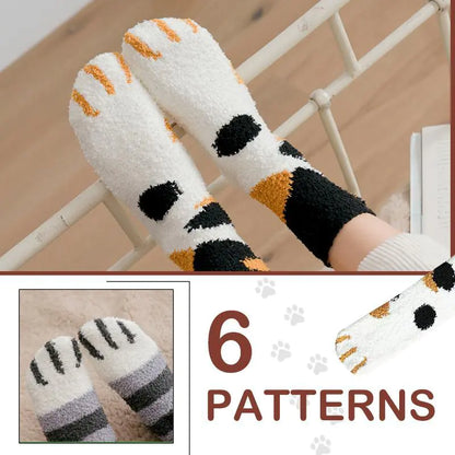 Fuzzy Paw Print Socks