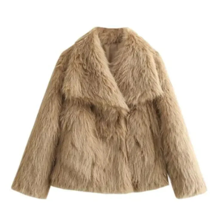 Women's Plush Lapel Winter Coat