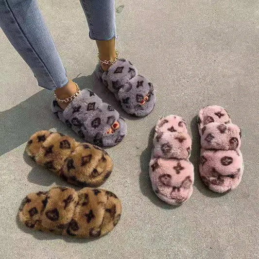 LV Fuzzy Slippers