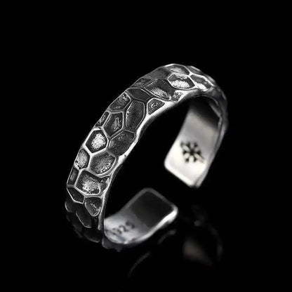 Metal Open Crack Pattern Rings