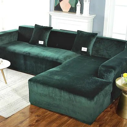 Living Room Velvet Plush L Shaped