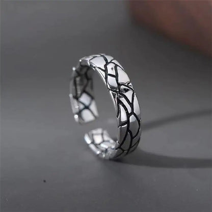 Metal Open Crack Pattern Rings