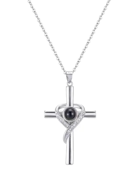 I Love You Projection Necklace Pendant Love Cross