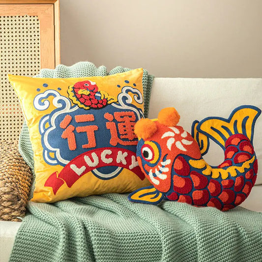 Lucky Koi Decorative Pillow