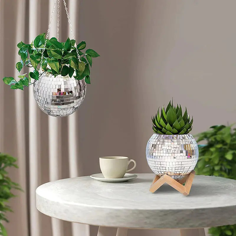 Disco Ball Flower Pot