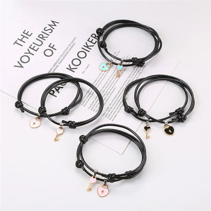 Heart Lock & Key Matching Bracelets