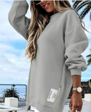 Beige Sweatshirt Dress for Women