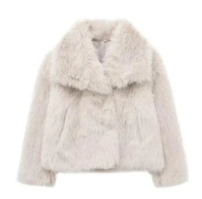 Women's Plush Lapel Winter Coat