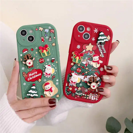 3D Santa & Deer Case