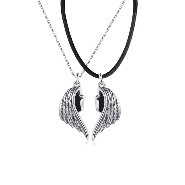 Dragon Wing Heart Couples Necklace