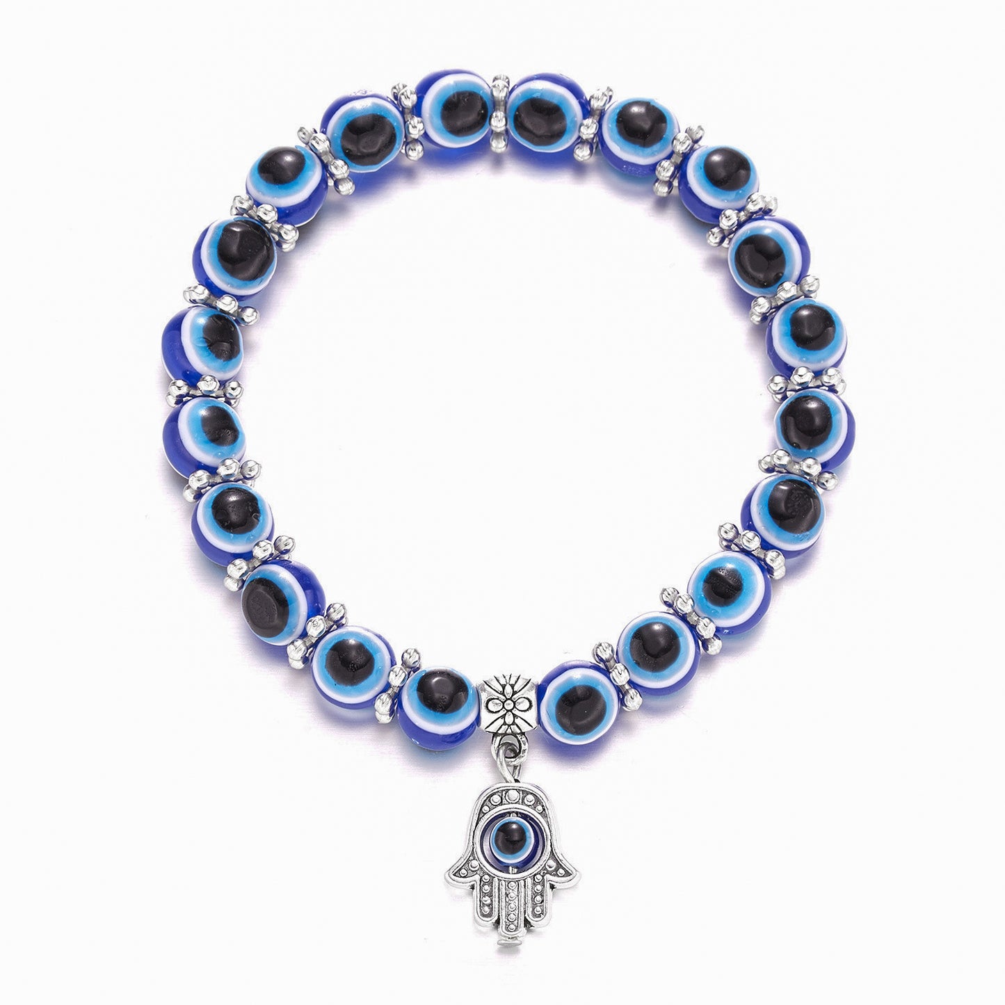 Resin Bead Evil Eye, Hamsa Hand Bracelet