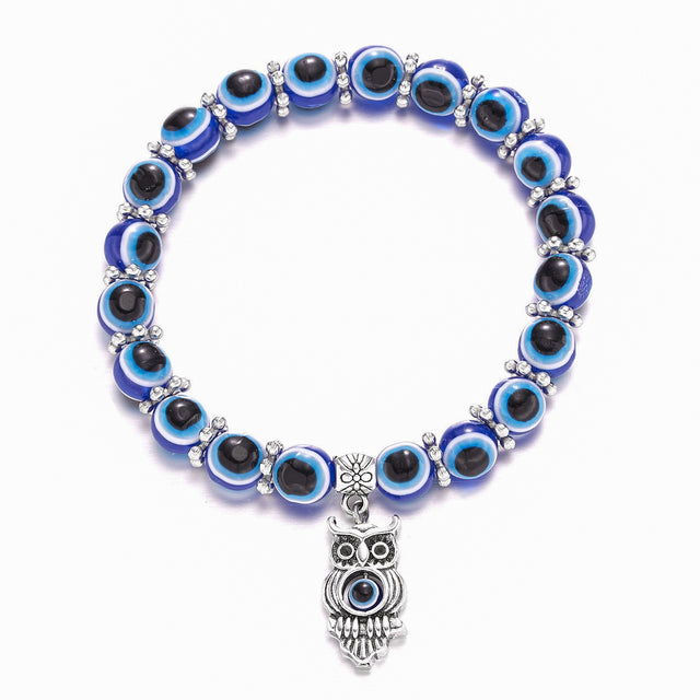 Resin Bead Evil Eye, Hamsa Hand Bracelet