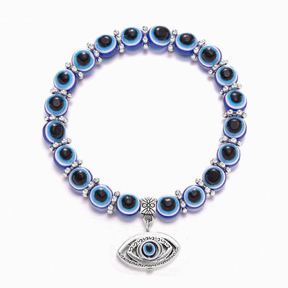 Resin Bead Evil Eye, Hamsa Hand Bracelet