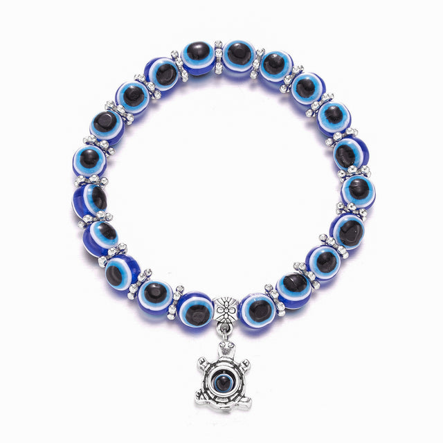 Resin Bead Evil Eye, Hamsa Hand Bracelet