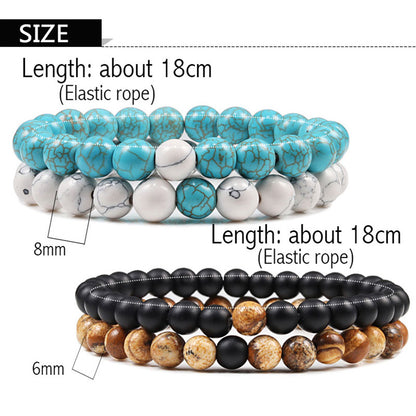 Couples Distance Bracelet Natural Stones