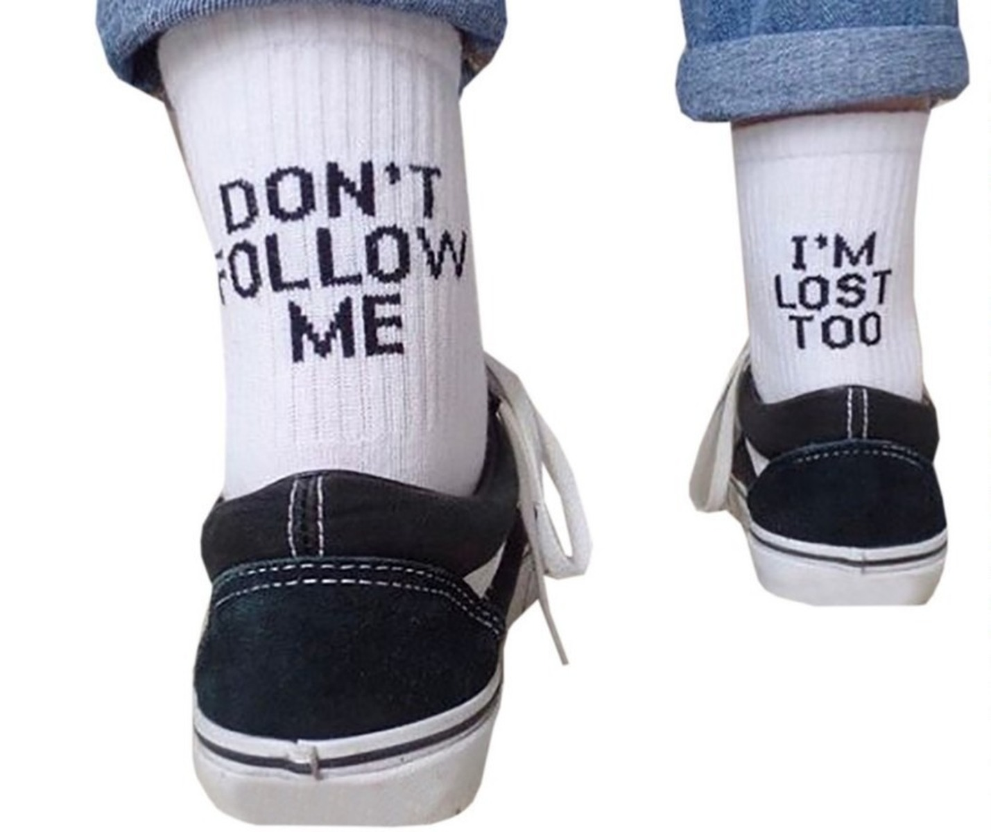 Slogan Socks "Don't Follow Me, I'm Lost Too"