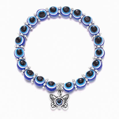 Resin Bead Evil Eye, Hamsa Hand Bracelet