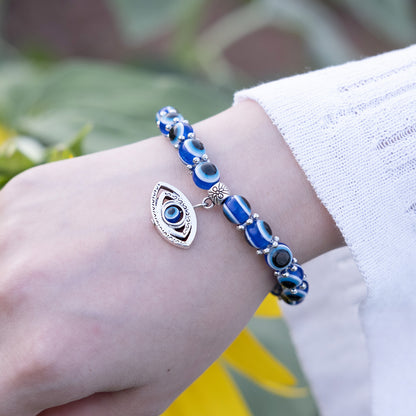 Resin Bead Evil Eye, Hamsa Hand Bracelet