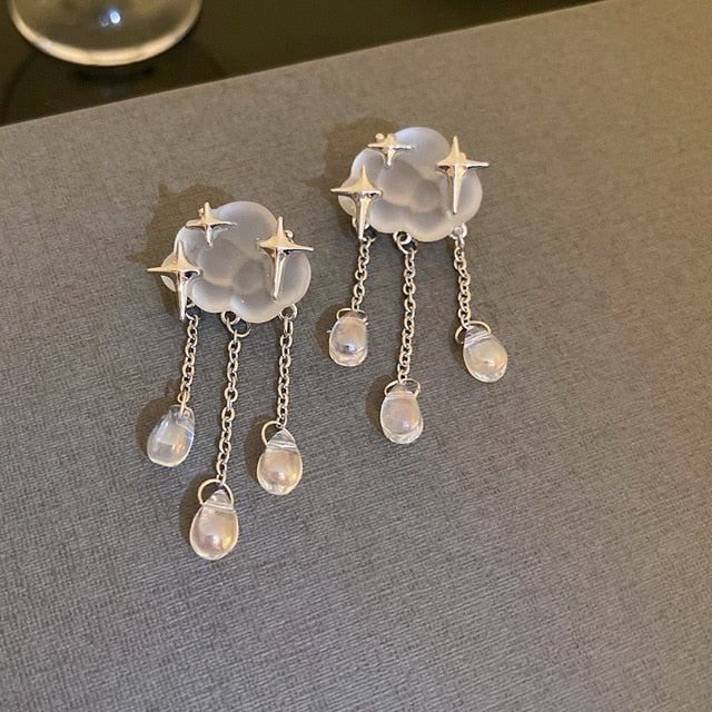 Cloud Water Drop/Teddy Bear Earrings