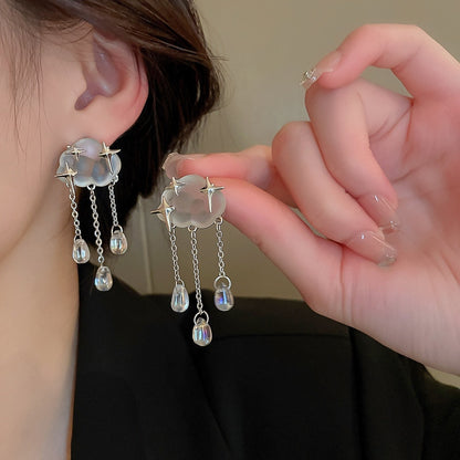 Cloud Water Drop/Teddy Bear Earrings