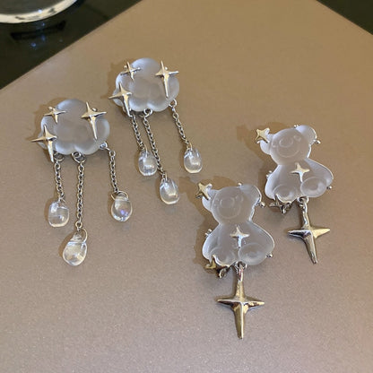 Cloud Water Drop/Teddy Bear Earrings