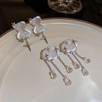 Cloud Water Drop/Teddy Bear Earrings