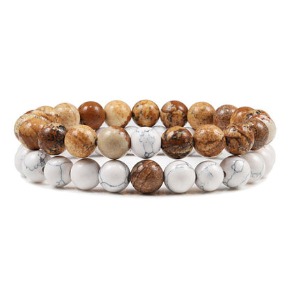 Couples Distance Bracelet Natural Stones